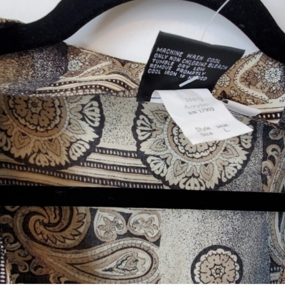 Final price! Vintage 80s Long Sleeve V Neck Layering Jacket Blouse - Picture 4 of 6